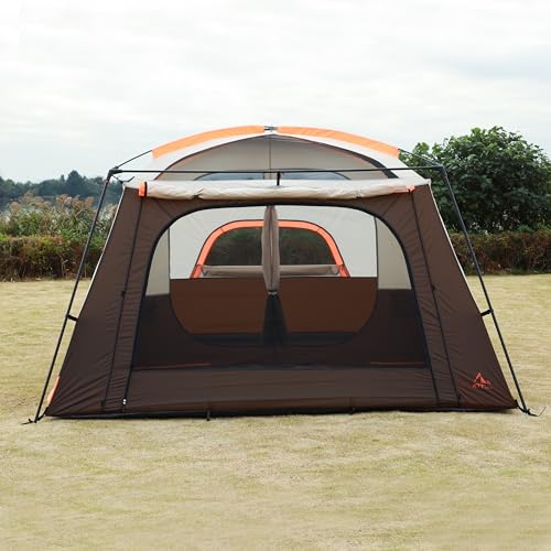Extra Large Family Cabin Tent for Camping, 2 Rooms, 3 Doors, Waterproof E6603