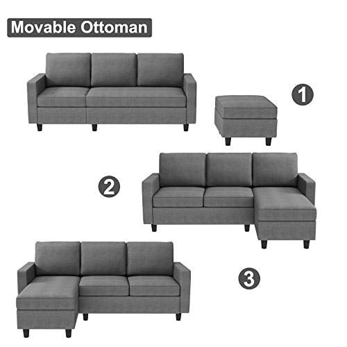Convertible Sectional Sofa L Shaped Couch with Reversible Chaise U238492