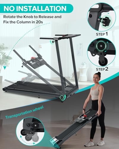 Walking Pad Treadmill for Home, 2.5HP Electric with 12 HIIT Modes, Space Saving, Foldable Z315