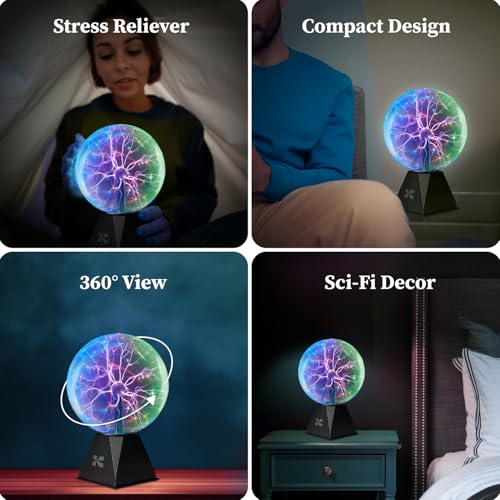 7 Inch Plasma Ball Lamp - Touch and Sound Sensitive Electric Globe with Lightning Effects R48981