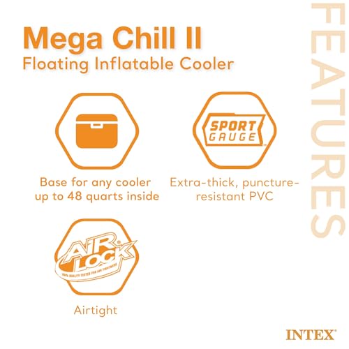 Inflatable Beverage Cooler Float with Lid, 2 Pack U676375