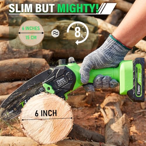 6 Inch Mini Electric Chainsaw Cordless Battery Powered, Hand Held Saw for Wood Trimming V216130