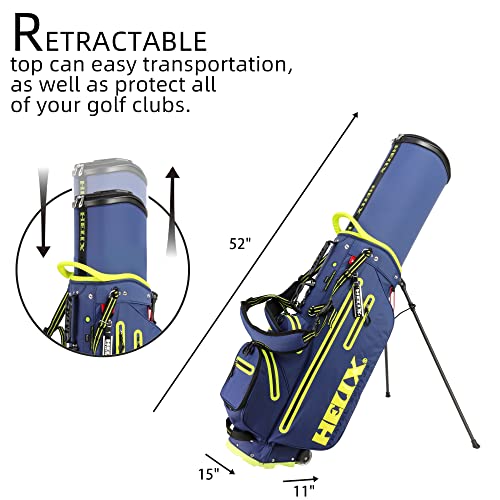 Golf Stand Bag with Retractable Wheel, 6 Way Dividers C5060