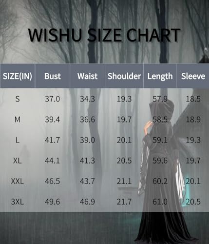 Medieval Victorian Dress for Women, Vintage Witch Halloween Costume with Hood W9109