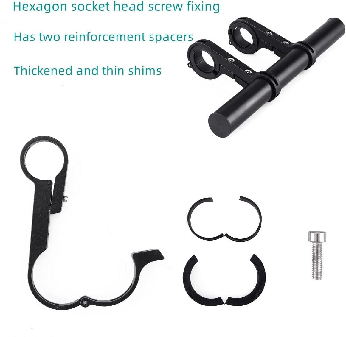 Bike Handlebar Extender, 11.8" Aluminum Extension for Mountain and Road Bikes S402