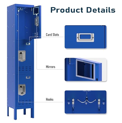 5-Door Steel Storage Locker with Hooks and Card Slots M92401