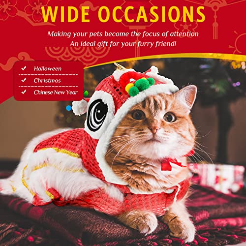Lion Dance Dog Costume with Sequins for Chinese New Year Pet Outfit D95409