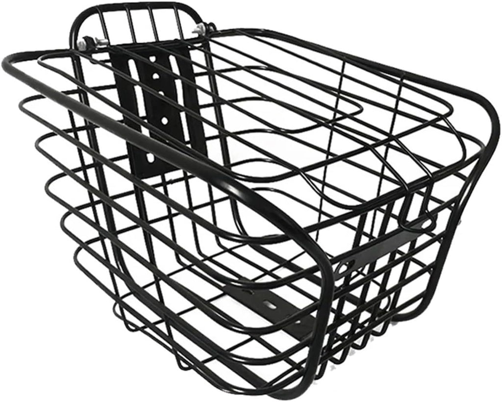Bike Basket Bicycle Metal Basket Large-Capacity Cycling Front Basket with Cover Easy Installation Accessories Bike Electric Scooter