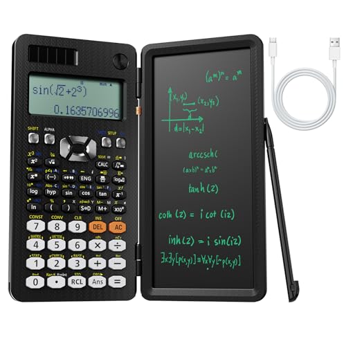 Rechargeable Scientific Calculator with Writing Pad and Foldable Case Q688