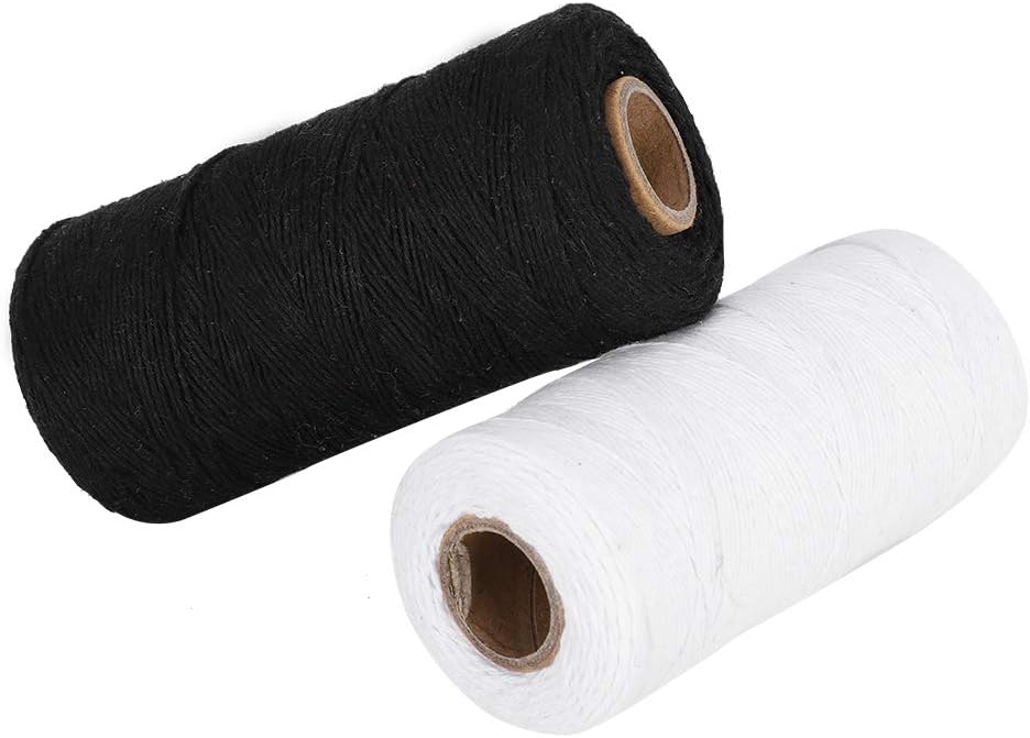 2Pcs Loom Warp Thread, 250M 1mm Cotton Weaving Yarn for Rug Tapestry Blanket T1281