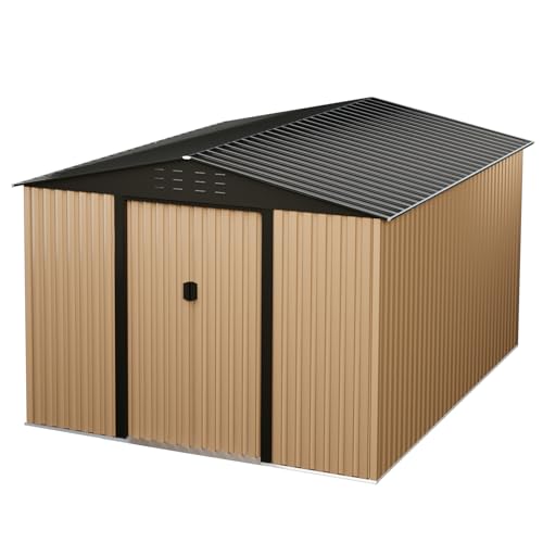 Metal Garden Storage Shed 10x8 ft with Lockable Door K431441