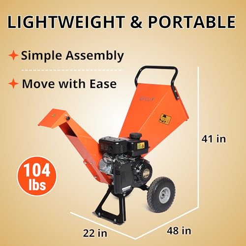 7HP Gas Powered Wood Chipper Shredder Mulcher, 3 Inch Max Capacity B98626