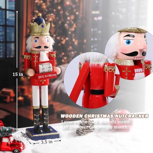 16 Inch Wooden Nutcracker Christmas Decoration for Table Desktop Fireplace Indoor Home H891