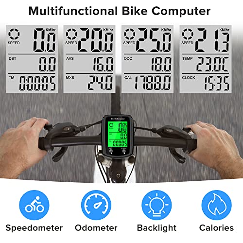 Wired Bike Computer with LCD Display and Automatic Wake-Up O56183