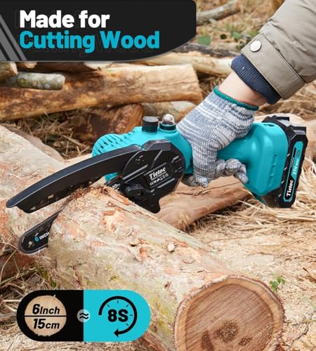 6 Inch Mini Electric Chainsaw Cordless Battery Powered, Hand Held Saw for Wood Trimming V216130
