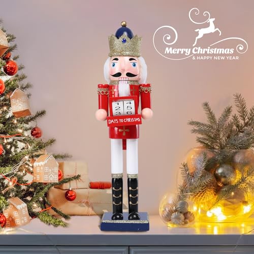 16 Inch Wooden Nutcracker Christmas Decoration for Table Desktop Fireplace Indoor Home H891