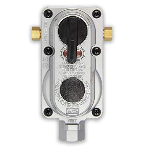 2-Stage Auto Changeover LP Propane Regulator with Two 12 Inch Pigtails D68706