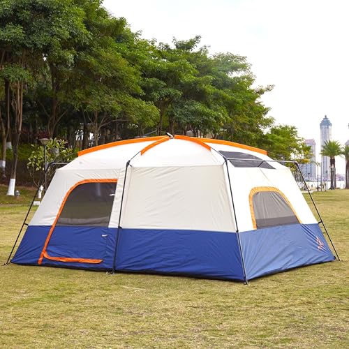 Extra Large Family Cabin Tent for Camping, 2 Rooms, 3 Doors, Waterproof E6603