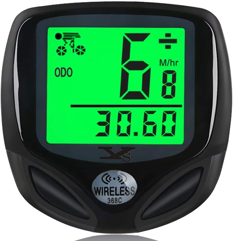 Bike Speedometer Waterproof Wireless Bicycle Bike Computer and Cycling Odometer with Automatic Wake-up Multi-Function LCD Backlight Display