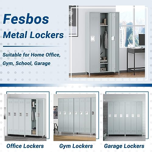 3-Door Blue Steel Storage Locker for Office, School, Gym C68898