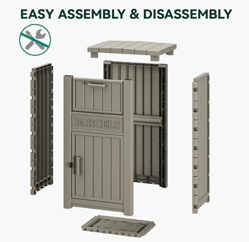 60 Gallon Outdoor Package Storage Box, Double-Wall Resin, Waterproof Deck Box for Porch O69284