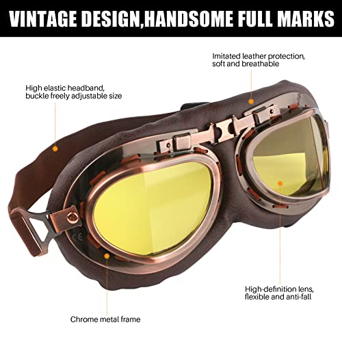 Vintage Pilot Motorcycle Goggles O2711
