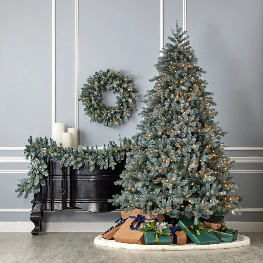 9ft Pre-Lit Garland with 50 Warm White LED Lights, Battery Operated X28230