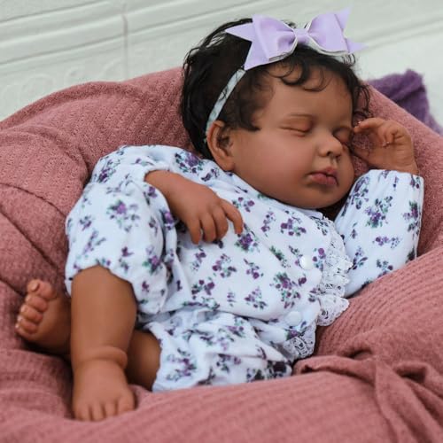 20 Inch Realistic Newborn Baby Dolls African American Gift for Kids Age 3 D188