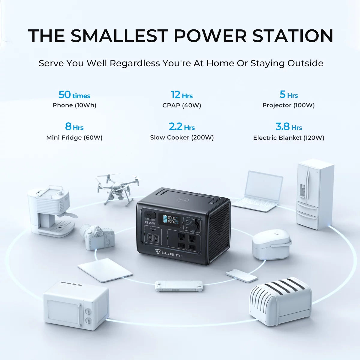Portable Power Station 537Wh Solar Generator 700W AC Outlets V489