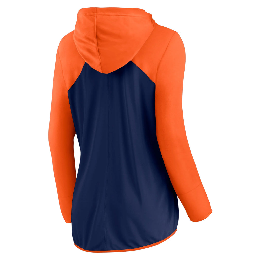 Navy Orange Denver Broncos Full-Zip Hoodie Z911