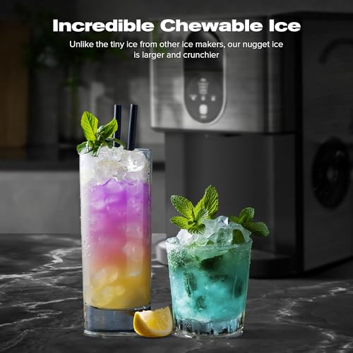 Countertop Nugget Ice Maker, Self-Cleaning, Soft Chewable Pebble Ice B848730