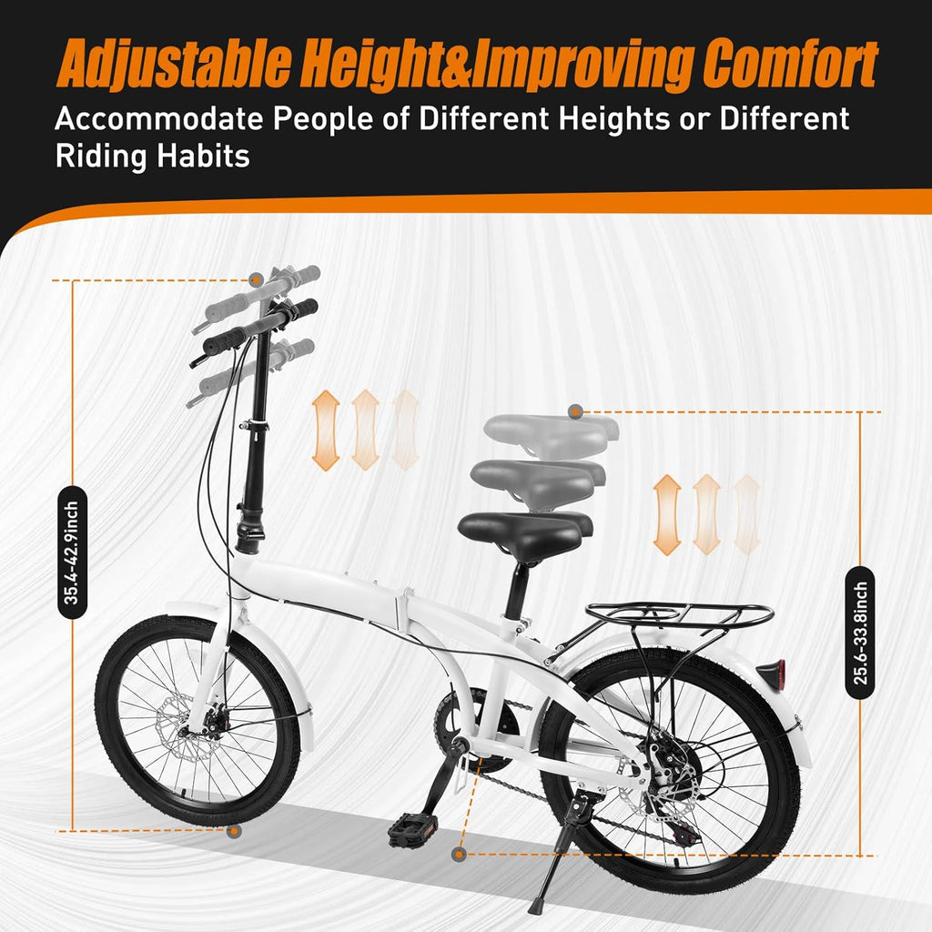 Folding Bike 20 Inch 7-Speed Dual Disc Brakes W89437