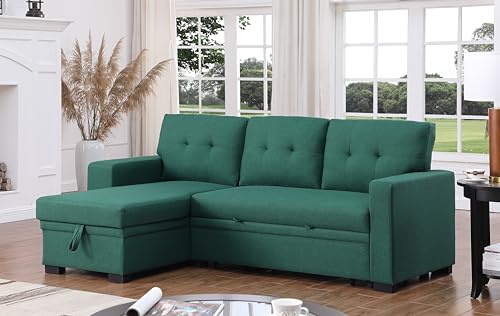4-in-1 Convertible L Shaped Couch with Pull Out Bed and Storage Z983