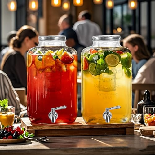 Glass Drink Dispenser with Stand, 2 Pack L526496