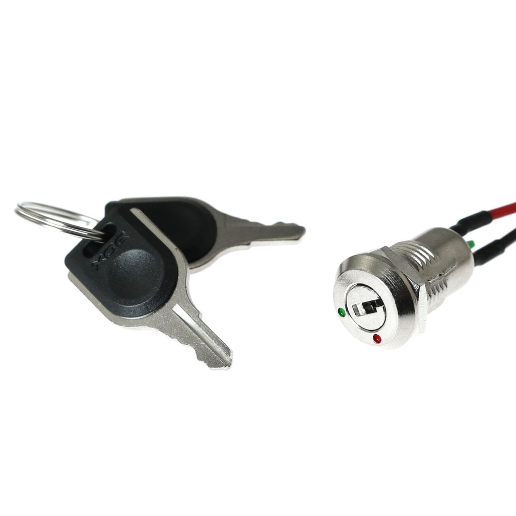 2PCS Metal Key Lock 12mm Pre Wired Rotary Switch for Electric Bicycle U759