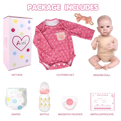 20 Inch Realistic Handmade Newborn Baby Doll with Blue Eyes, Weighted Cuddle Doll Q882284