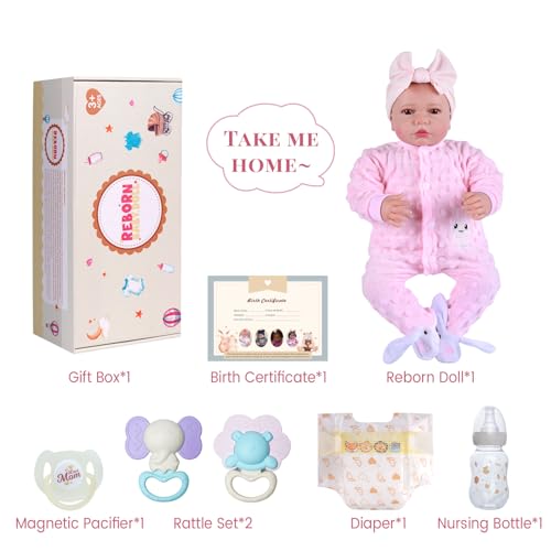 20-inch Soft Vinyl Reborn Baby Doll with Accessories N401