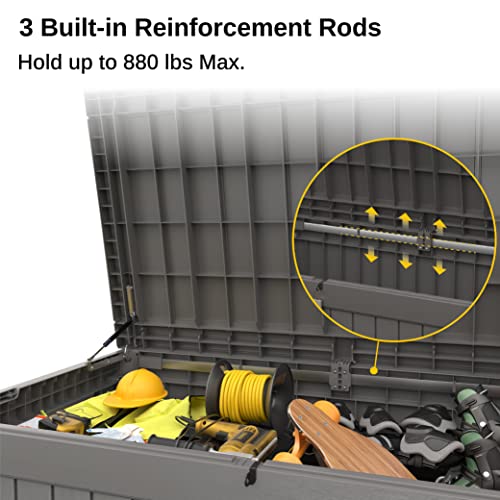 Outdoor Storage Box 31 Gallon Waterproof Resin Deck Box V3075