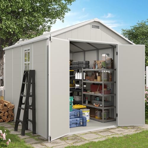 Outdoor Storage Shed 6x6 FT Resin with Floor and Lockable Door Z166