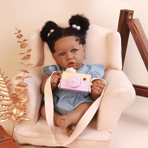 22.8 Inch Realistic African American Baby Doll with Soft Body K201