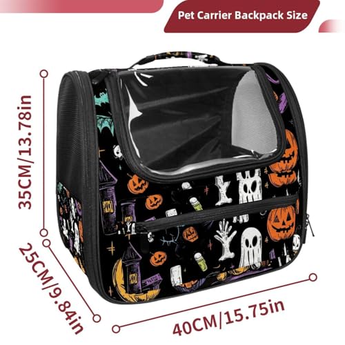 Halloween Pet Carrier Airline Approved for Small Medium Dogs Cats S688252