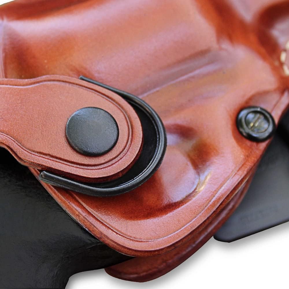 Leather OWB Revolver Holster with Retention Strap, Brown H80163