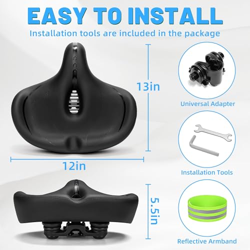 Oversized Comfort Bike Seat with Extra Wide Padded Cushion Z56075