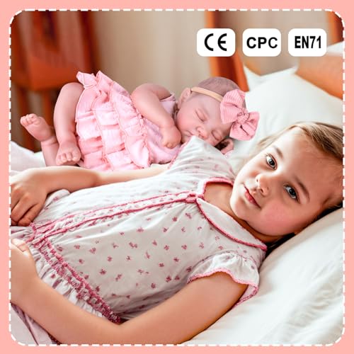 Reborn Baby Doll Girl 20" Realistic Sleeping Newborn with Feeding & Outfit Set F6590