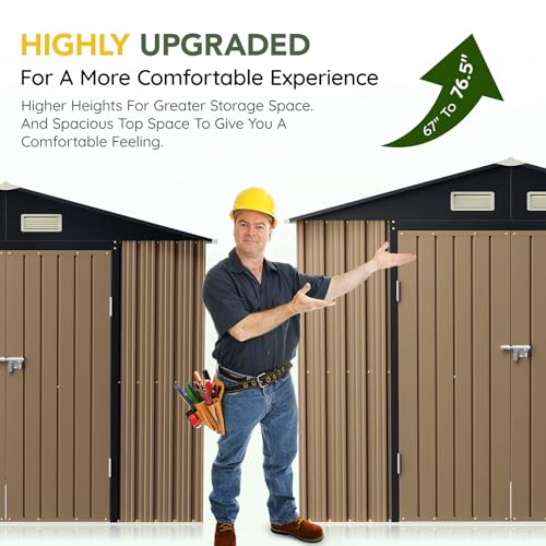 Outdoor Steel Storage Shed with Lockable Doors and Window L987864
