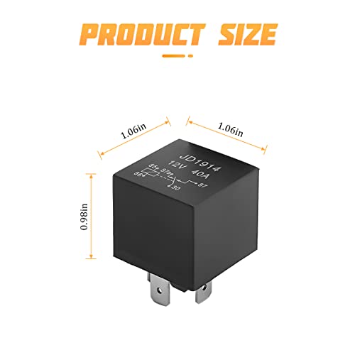 6 Pcs 5-Pin 12V 40 AMP Waterproof Relay and Harness Set for Auto, Truck, Van, Boat X539550