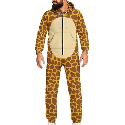 Adult Onesie Hooded One-Piece Pajama Zipper Jumpsuit for Men and Women I930