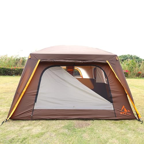 Extra Large Family Cabin Tent 2 Rooms 3 Doors 3 Windows Waterproof for Camping H460
