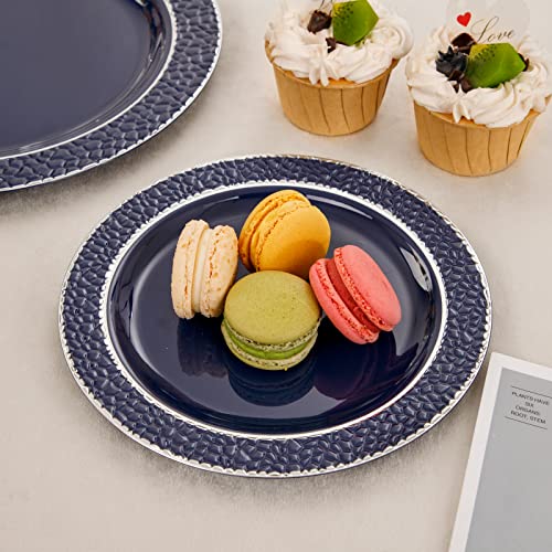 350PCS Clear Plastic Plates with Gold Trim for 50 Guests, Disposable Dinnerware Set O686017