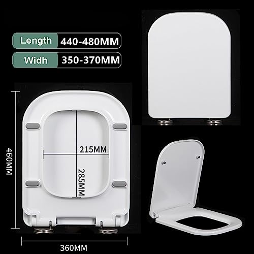 Soft Close Square Toilet Seat with Quick-Release Hinges N209897